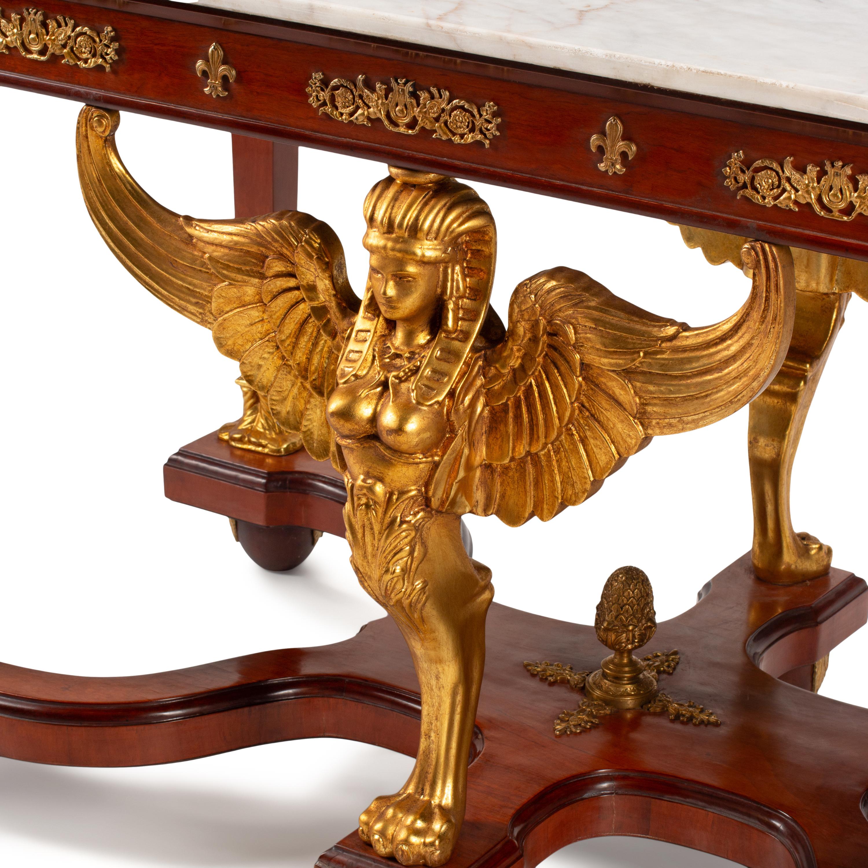 An Empire Style Marble-Top Center Table