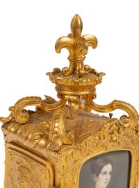 A French Gilt-Bronze Hour Repeater Carriage Clock in the Form of a Sedan Chair