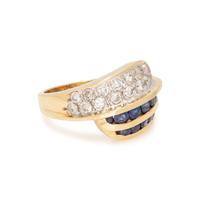 DIAMOND AND SAPPHIRE RING