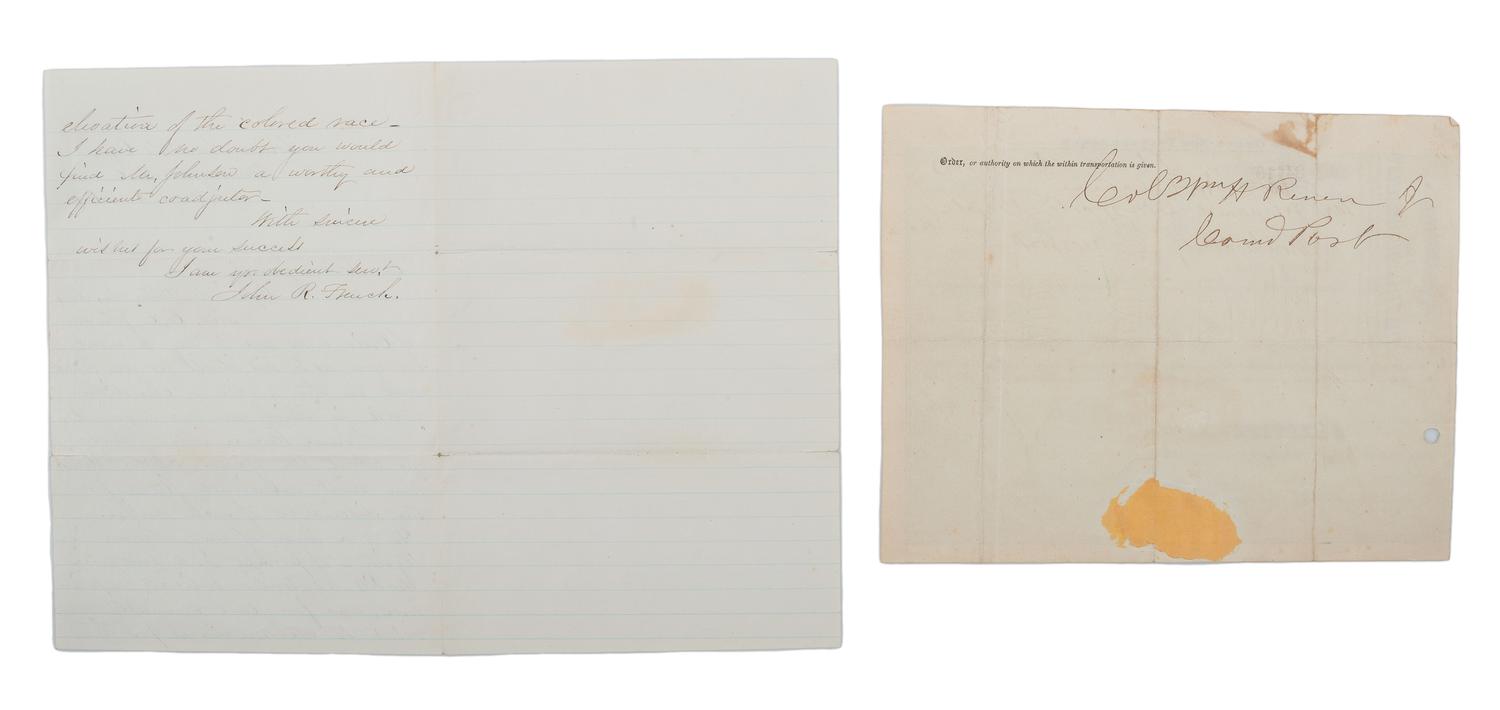 [CIVIL WAR]. A collection of documents related to Mr. Edward E. Johnson (ca 1824- ca 1901), assistant to the Reverend Horace James, Superintendent of Negro Affairs in North Carolina.