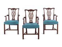 Three George III Style Mahogany Dining Chairs