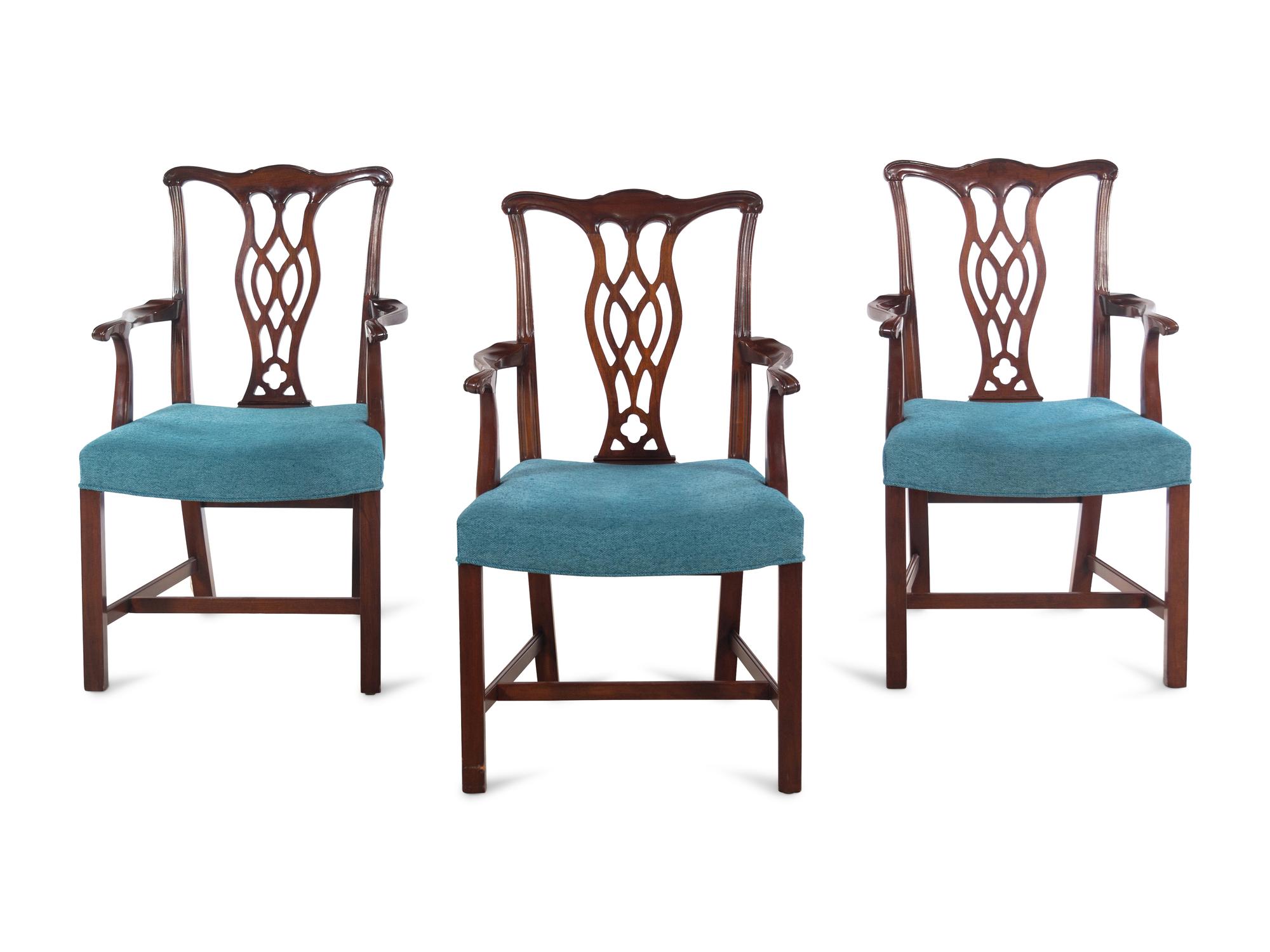 Three George III Style Mahogany Dining Chairs