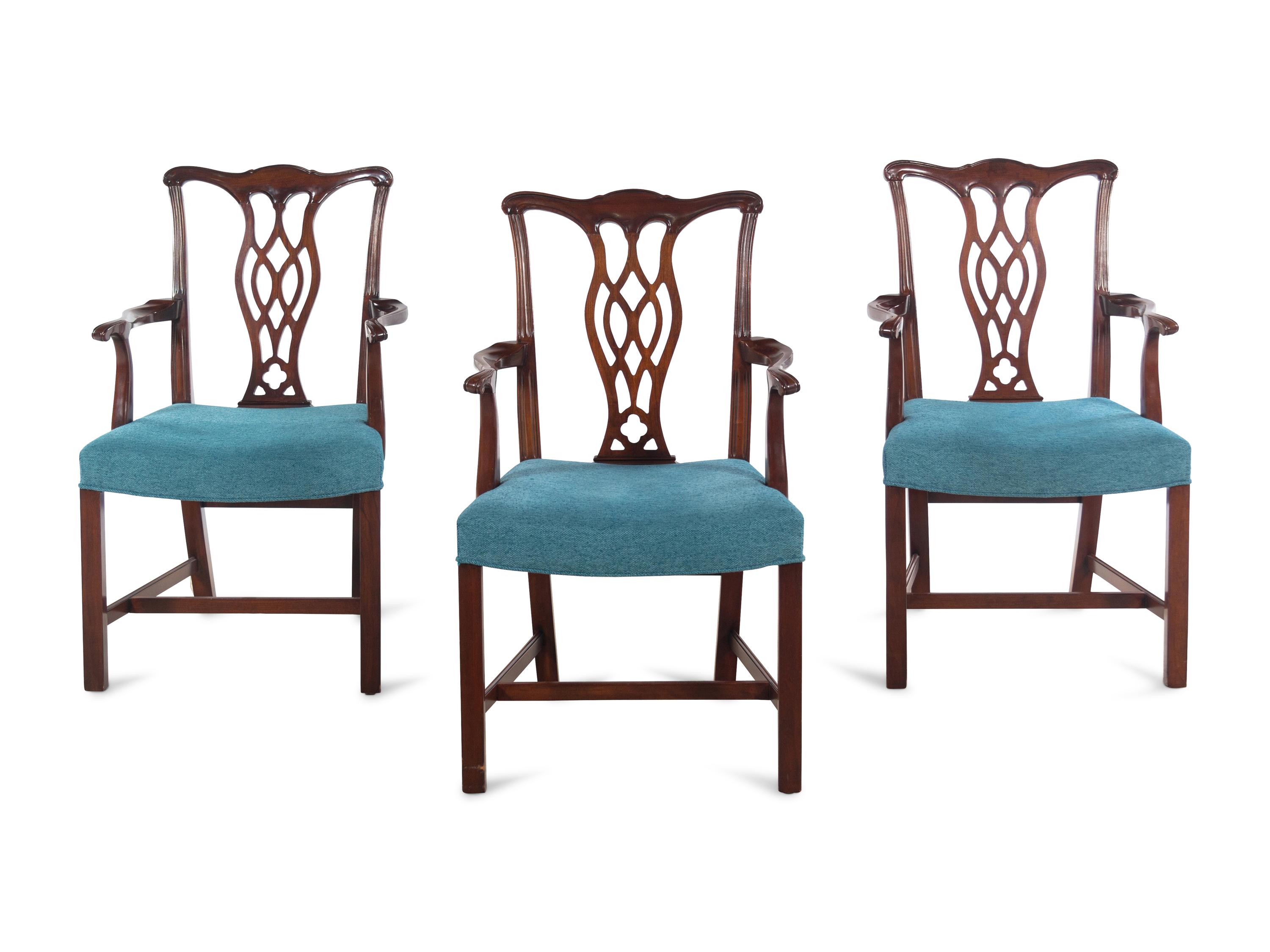 Three George III Style Mahogany Dining Chairs