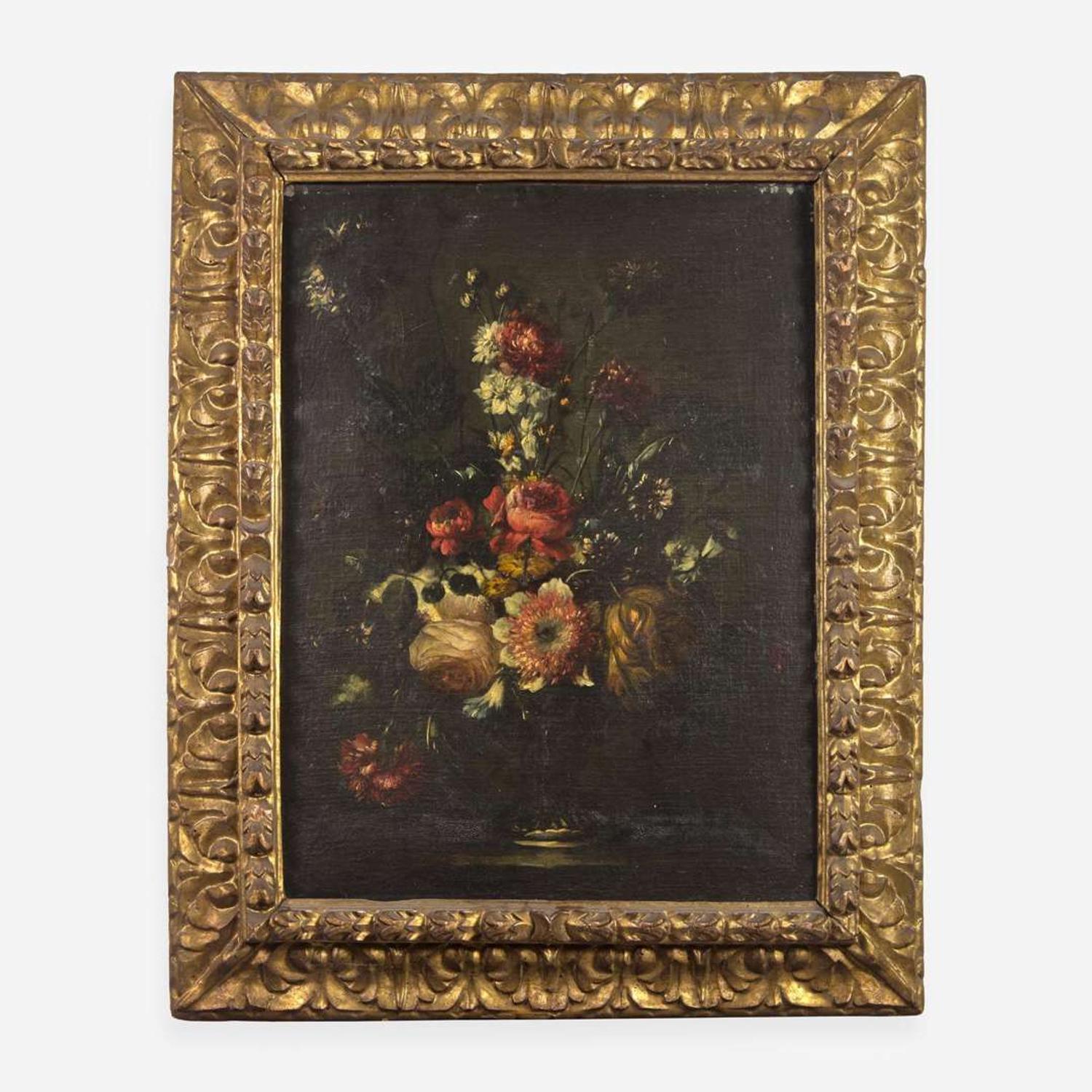 Follower of Jean-Baptiste Monnoyer (French, 1636–1699) Floral Still Life in a Silver Cup; together with a Companion (A Pair)