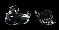 A Steuben Glass Duck Width of first 5 inches.