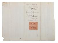 [CIVIL WAR]. A group of 9 documents related to the 7th US Colored Troops including muster rolls and appointments for 2nd Lieutenant Joseph M. Califf.