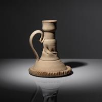 Bisque Chamberstick with In-Body Twist, c. 1898-1910