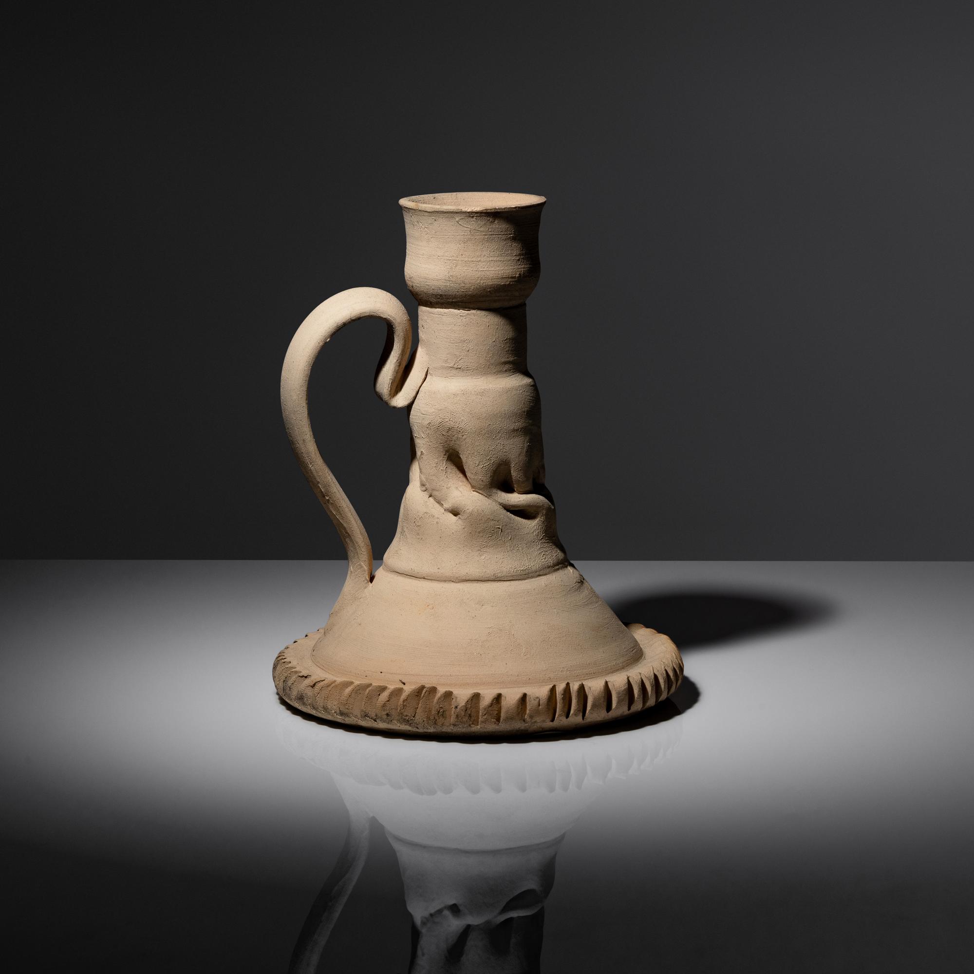 Bisque Chamberstick with In-Body Twist, c. 1898-1910