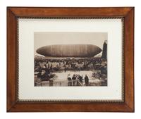 [EARLY PHOTOGRAPHY -- AVIATION]. SMITH, H.B. photographer. Silver gelatin photograph of a Baldwin Type Dirigible. Atlantic City, NJ, [1910].