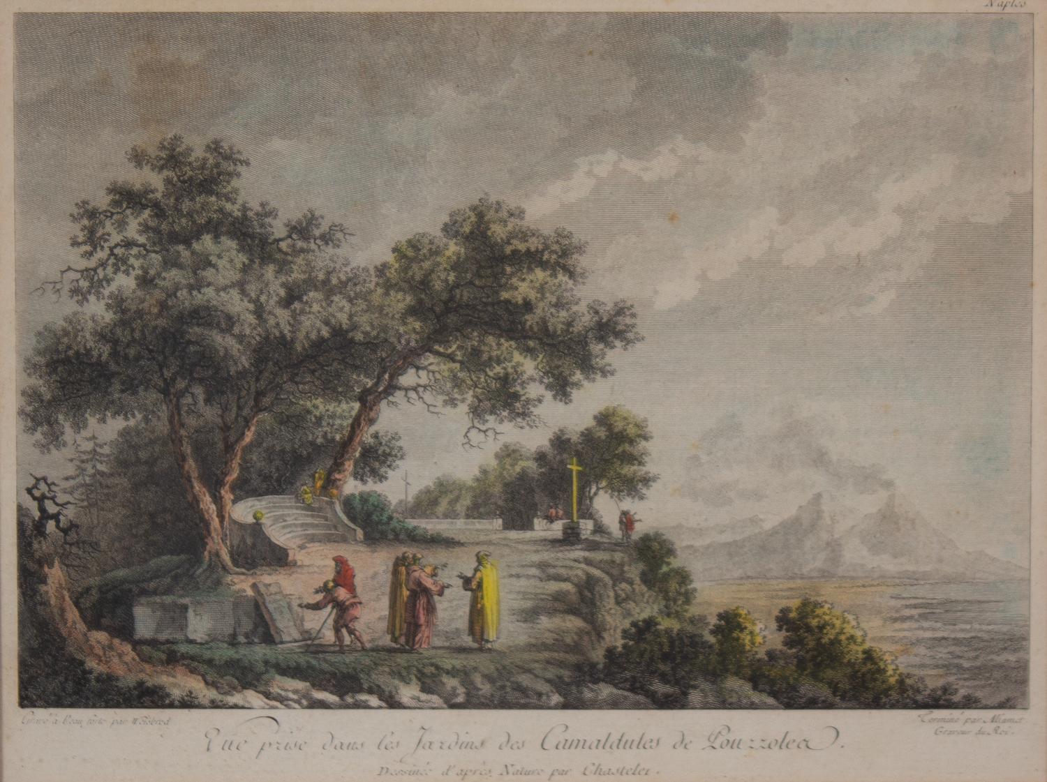 A Set of Four French Colored Engravings