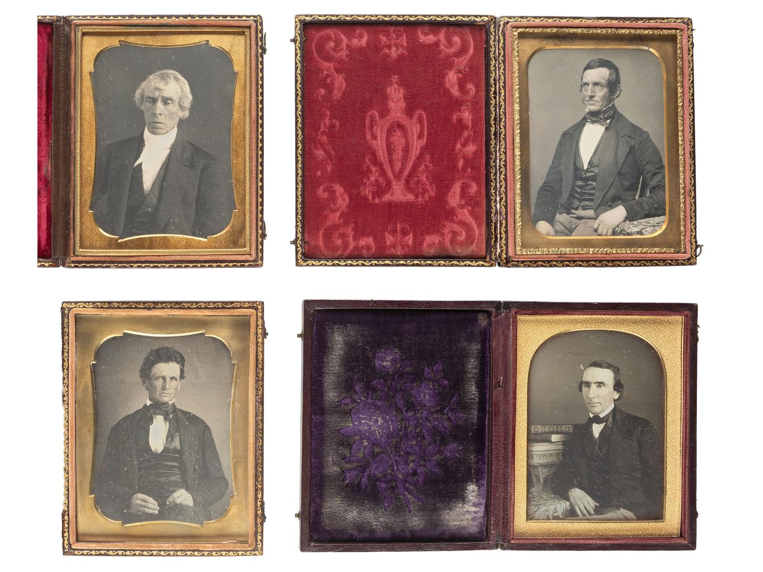 [EARLY PHOTOGRAPHY]. Ten daguerreotypes of distinguished gentlemen, incl. half plate examples.