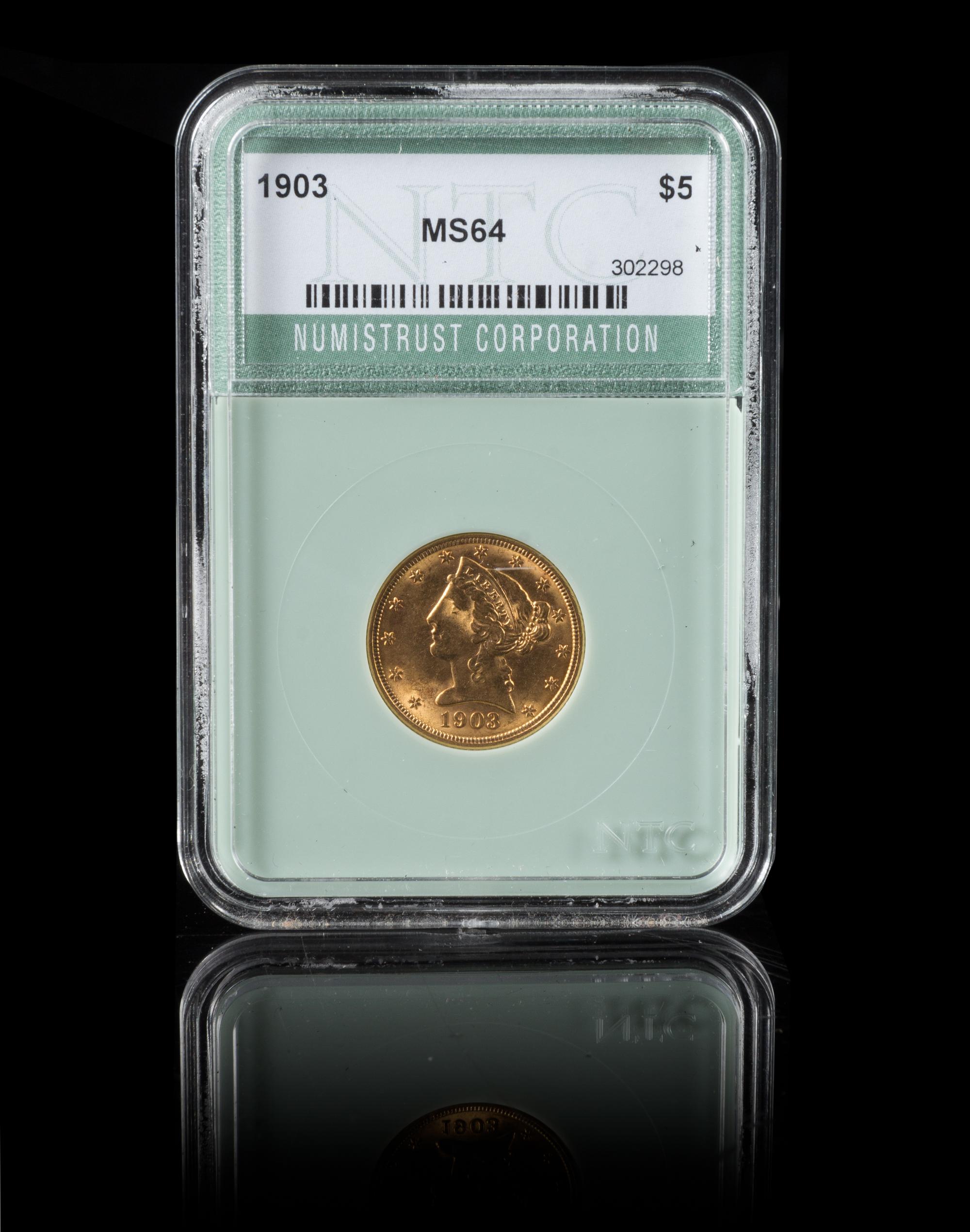 A United States 1903 Liberty Head $5 Gold Coin