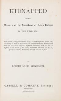 STEVENSON, ROBERT LOUIS. St. Ives. London, 1898. With Kidnapped. London, 1886. First editions, bound by Bayntun.