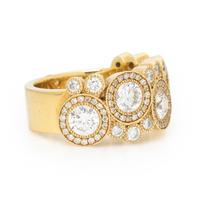 RAHAMINOV, YELLOW GOLD AND DIAMOND 'BUBBLE' RING