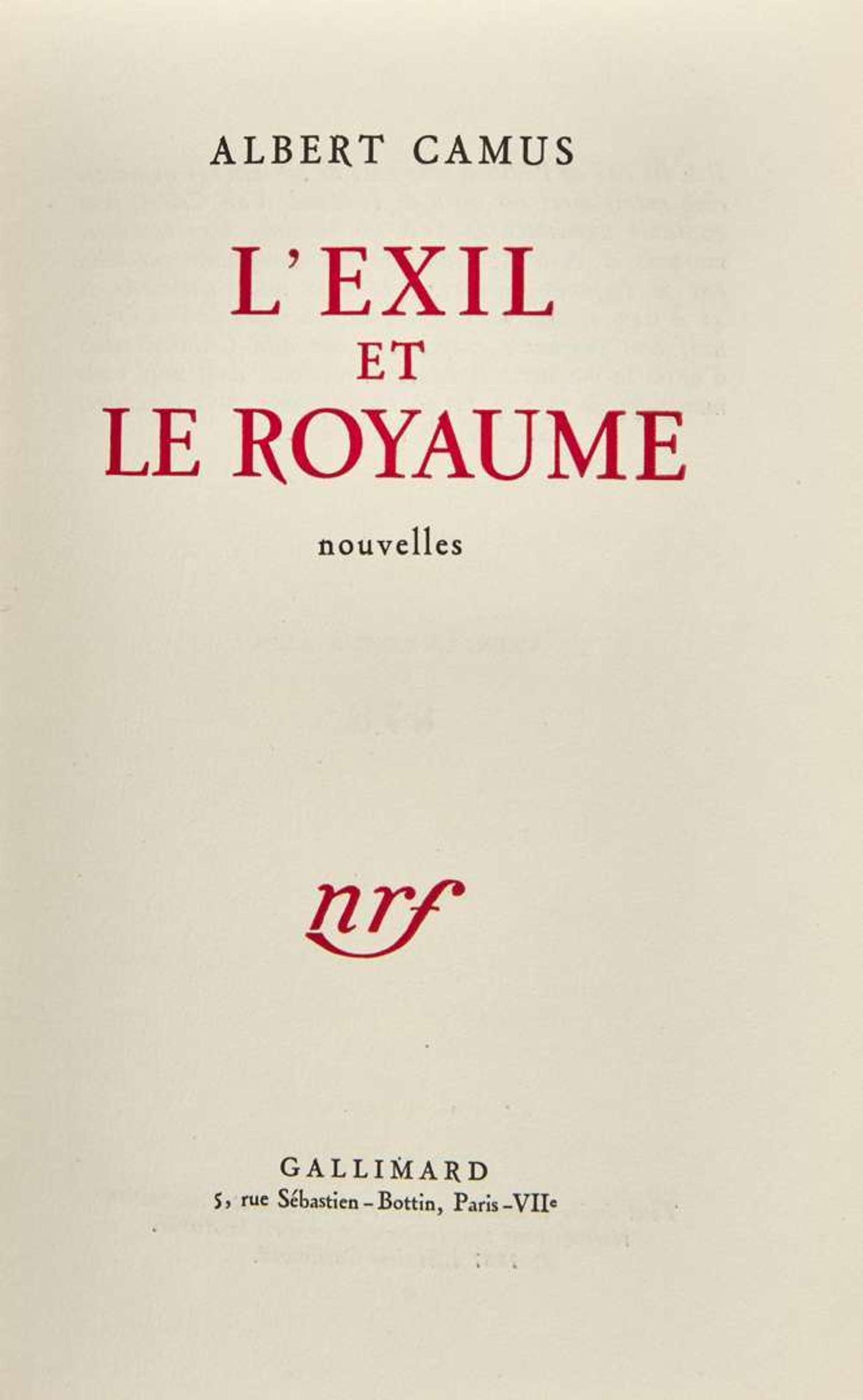 [Literature] Camus, Albert: L'Exil et le Royaume