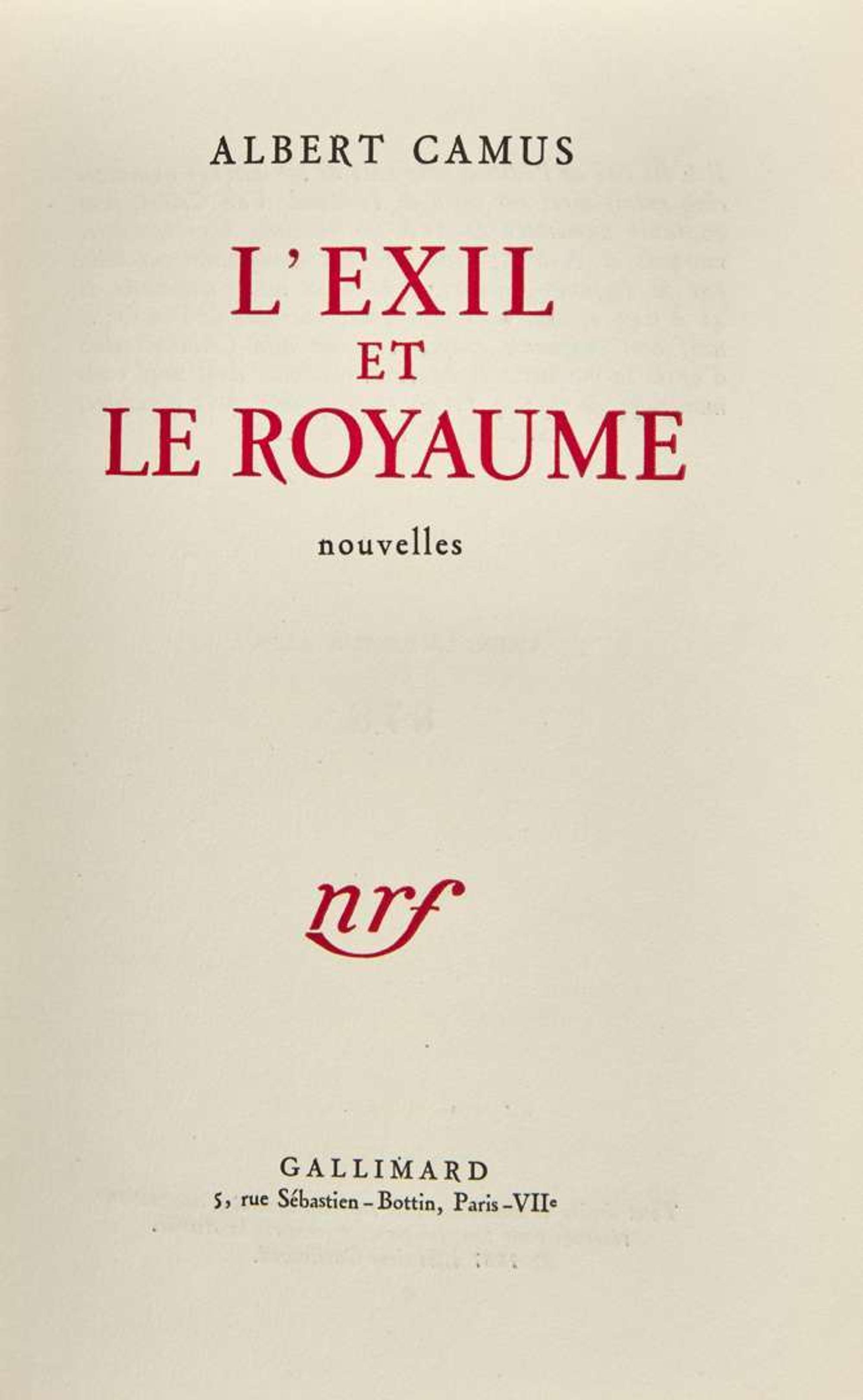 [Literature] Camus, Albert: L'Exil et le Royaume