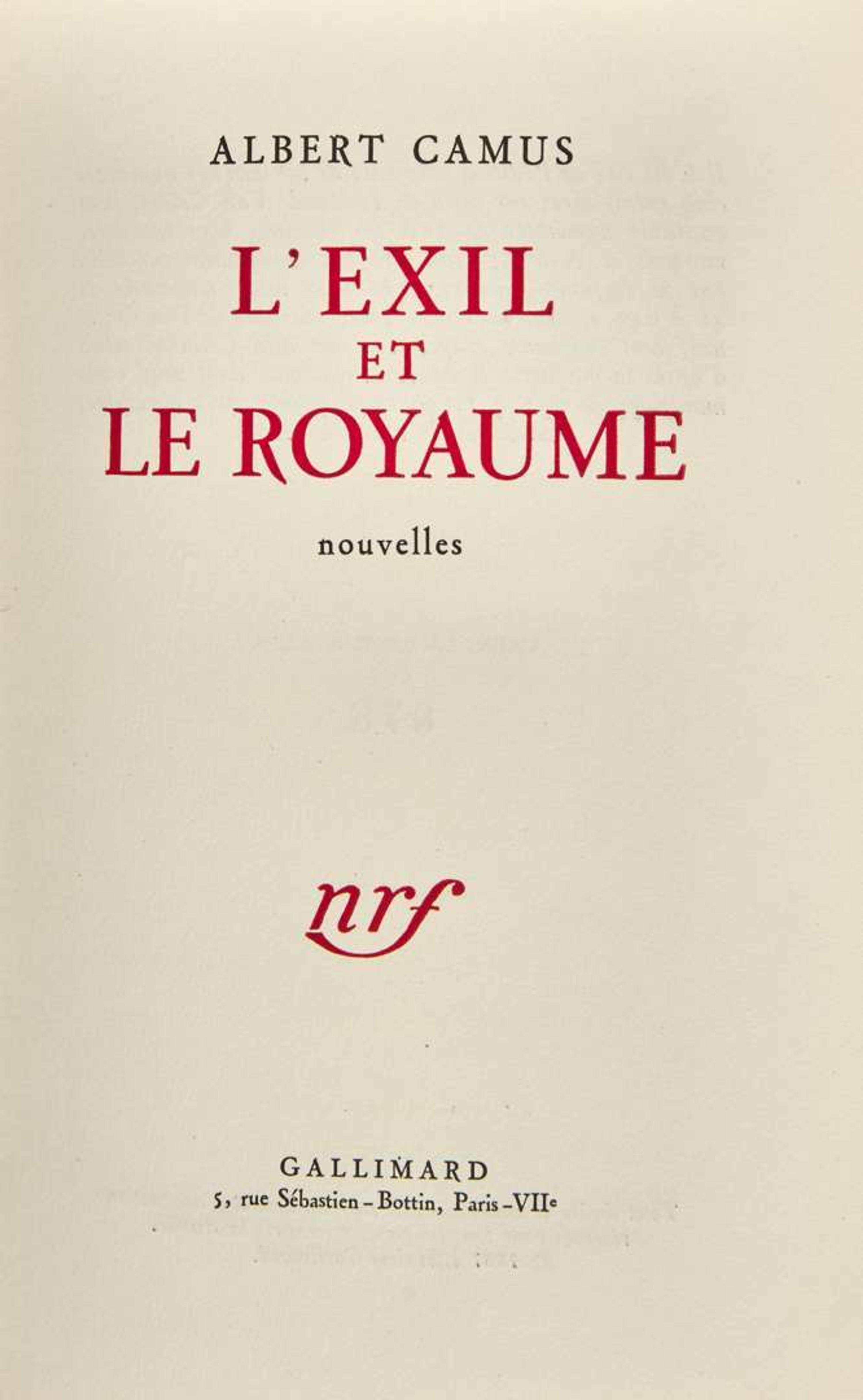 [Literature] Camus, Albert: L'Exil et le Royaume