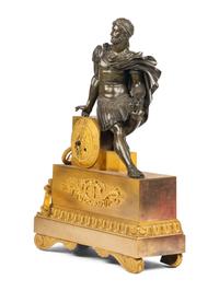 An Empire Gilt and Patinated Bronze Figural Mantel Clock
