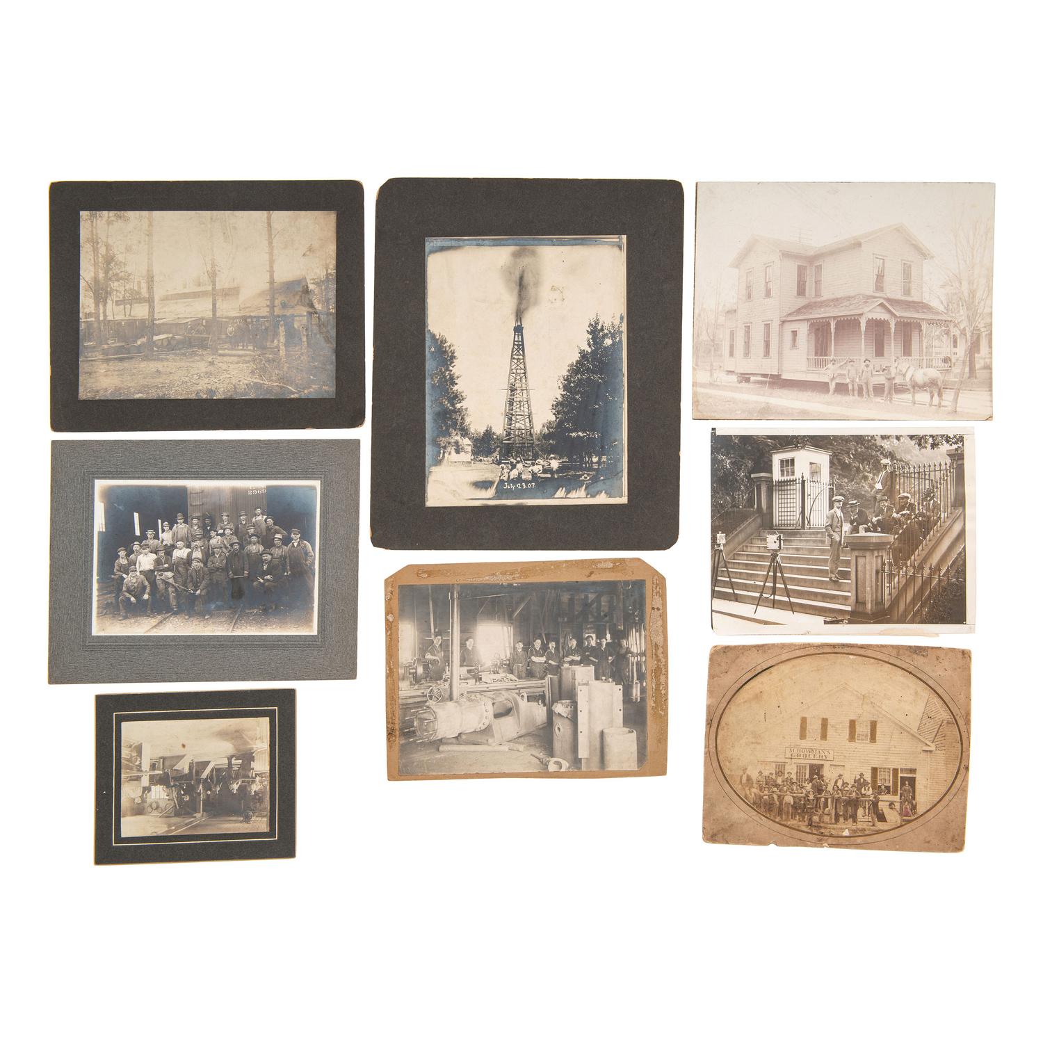 [EARLY PHOTOGRAPHY - OCCUPATIONAL]. A group of 23 photographs, including: