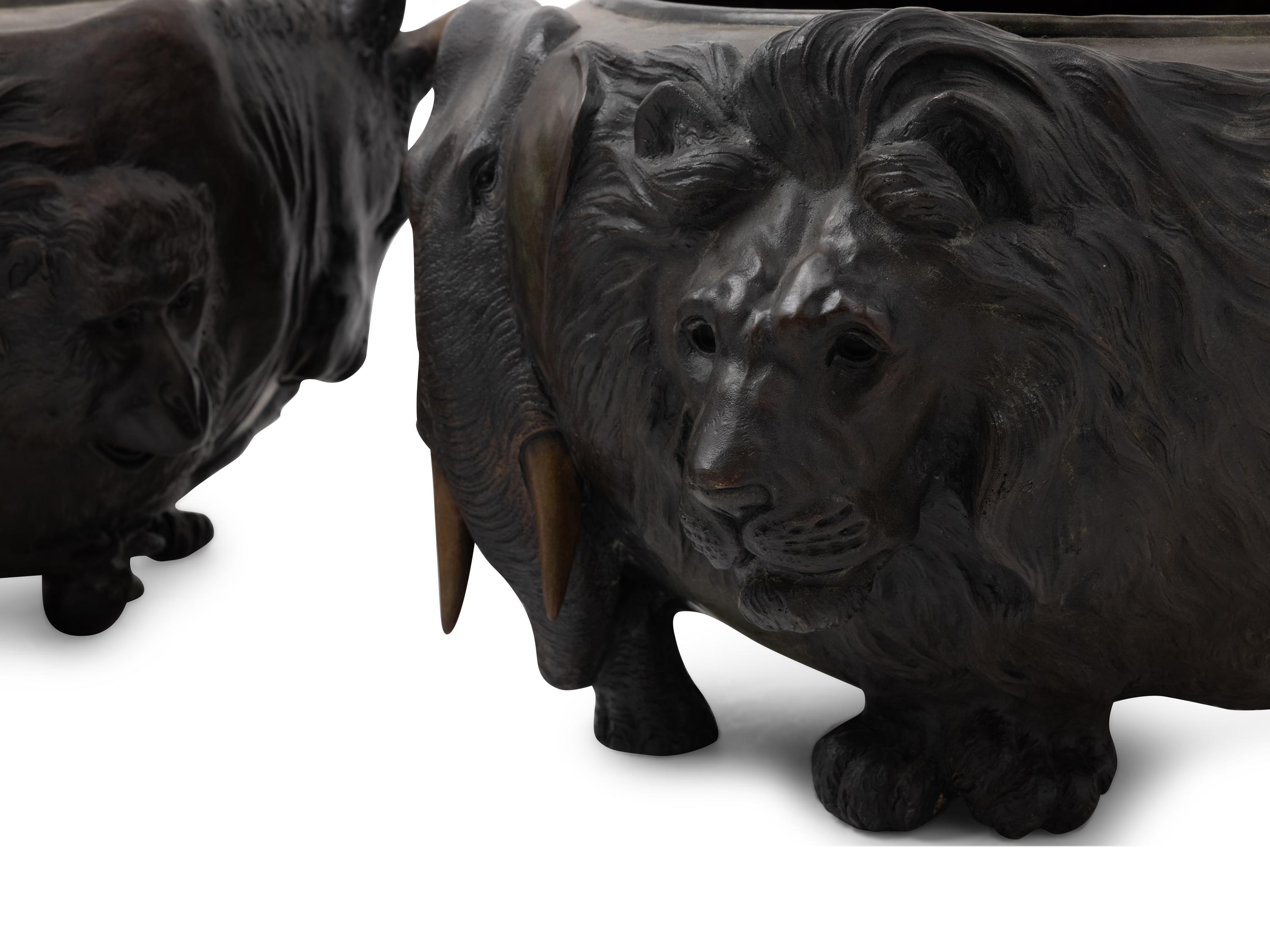 A Pair of Bronze Jardinières