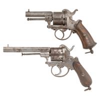 Pair of Belgian 7mm and 9mm Pinfire revolvers