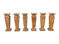 A Group of Six Cast Stone Pedestals