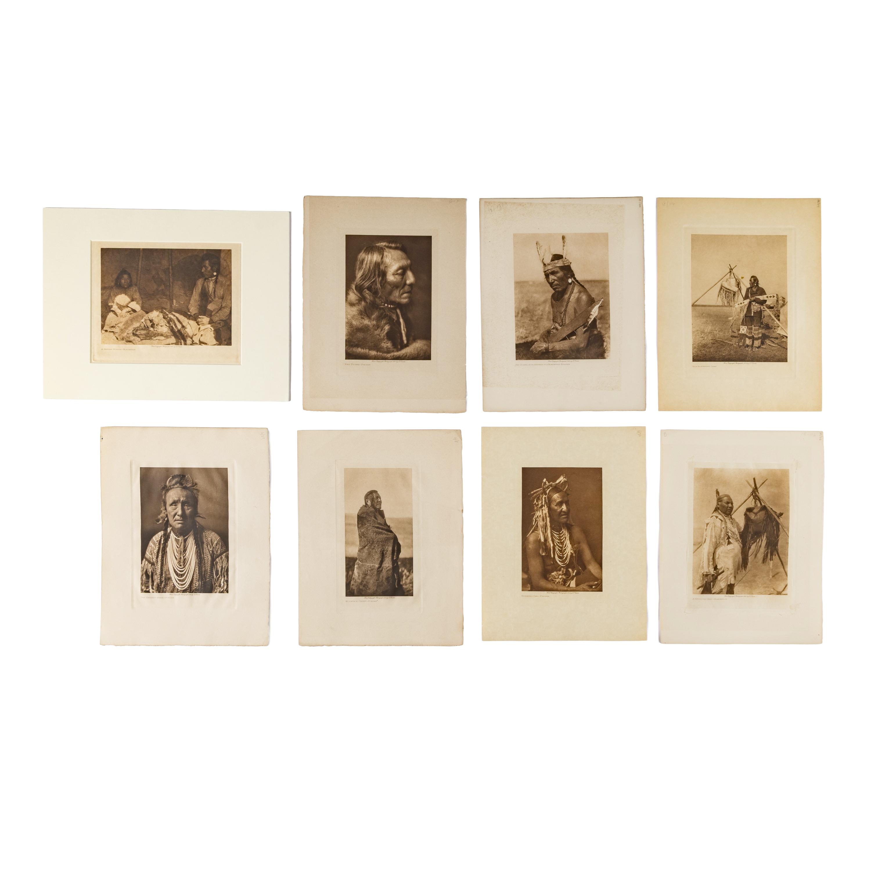 Edward Curtis (American, 1868-1952) — Photogravures of Piegan and Blackfoot Subjects Lot of 8