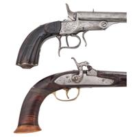 Belgian Target Pistol and Continental Flintlock