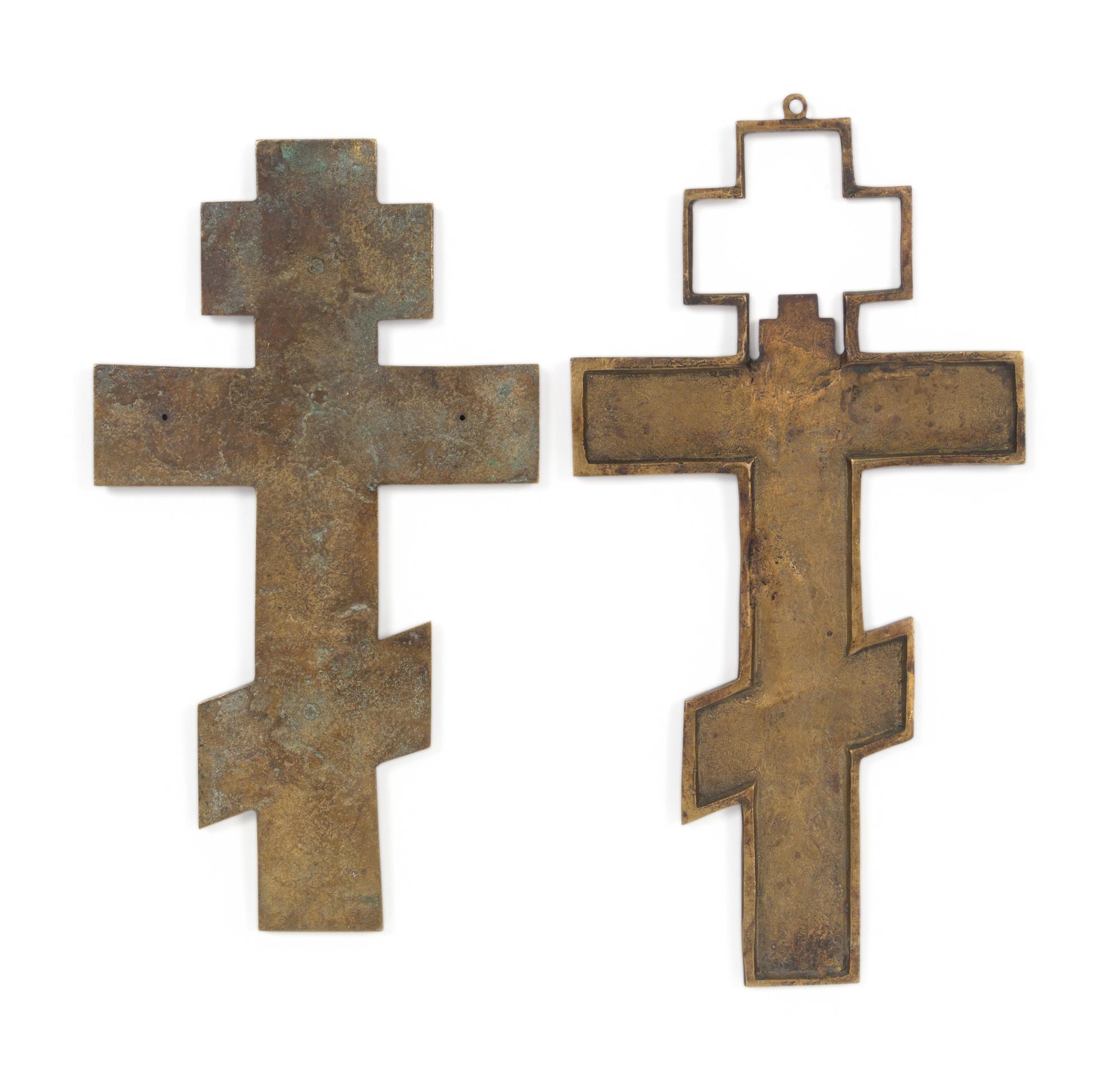 Five Russian Cast Bronze Crosses