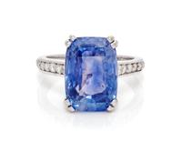 A Platinum, Sapphire and Diamond Ring, 5.10 dwts.