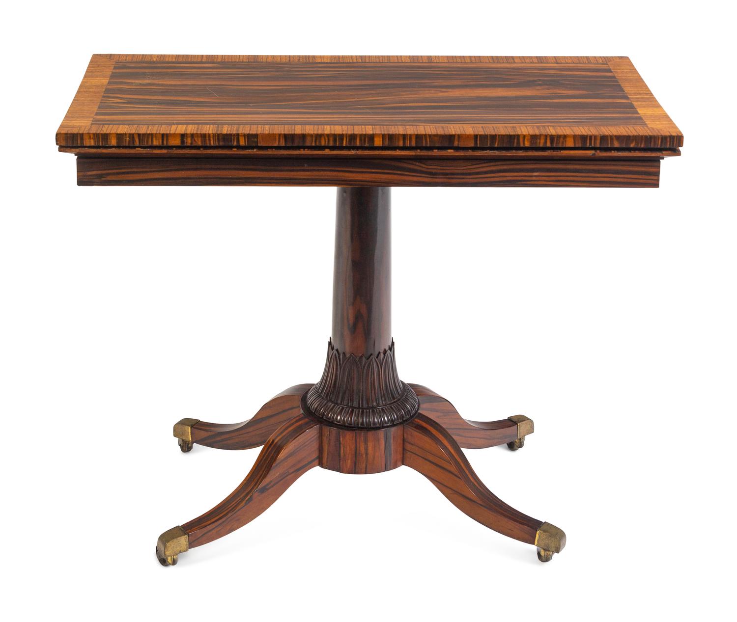 A Regency Calamander Flip-Top Table