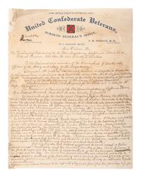 [CIVIL WAR]. Description of the treatment of Jefferson Davis as a federal prisoner & his liberation.
