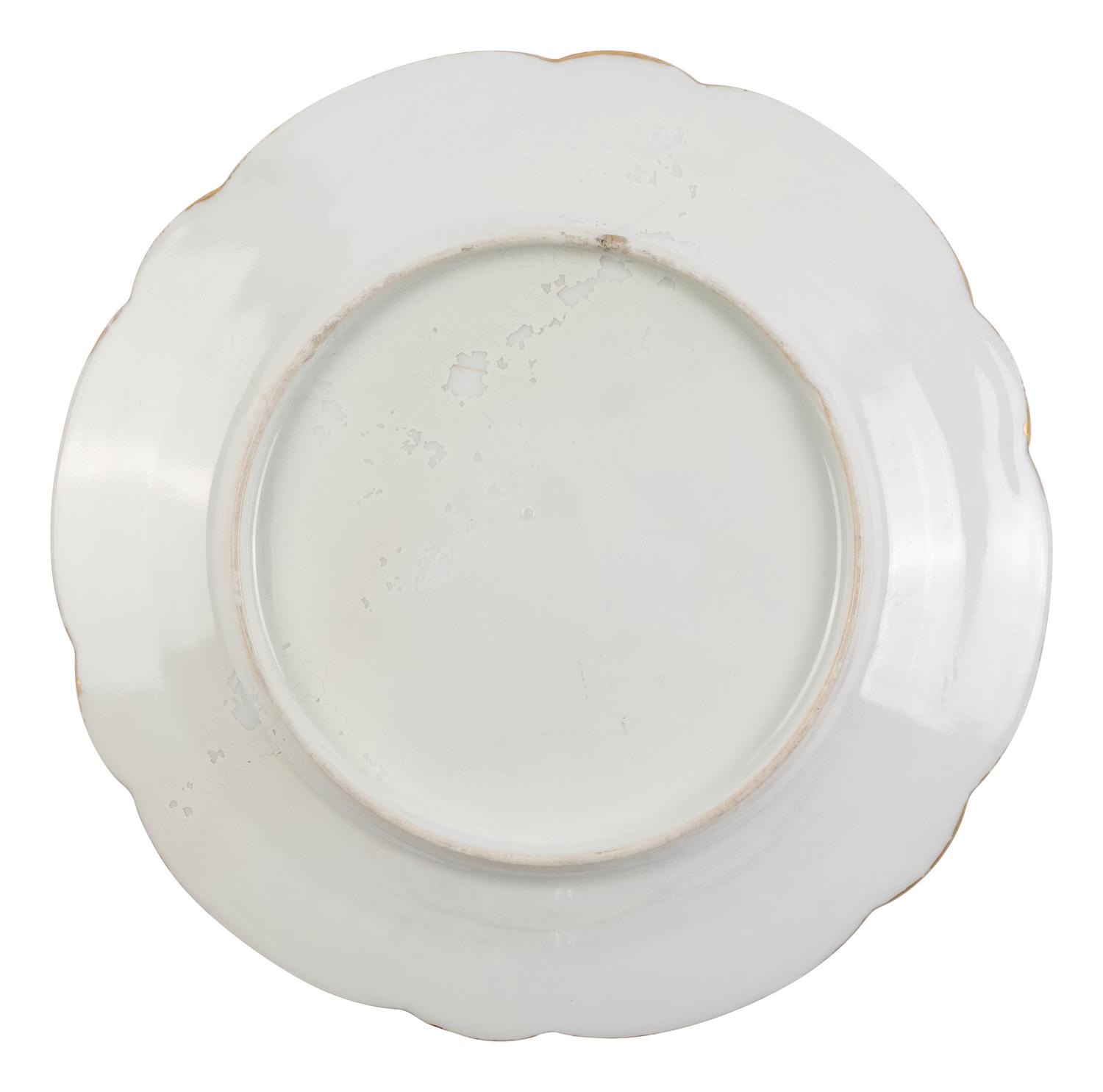 [LINCOLN WHITE HOUSE]. A French Limoges porcelain dinner plate from the solferino china dinner service used in the Lincoln White House. Limoges, France: Haviland & Co., 1861.
