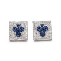 SAPPHIRE AND DIAMOND CLUB CUFFLINKS