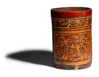 A Maya Polychrome Cylinder Vessel
