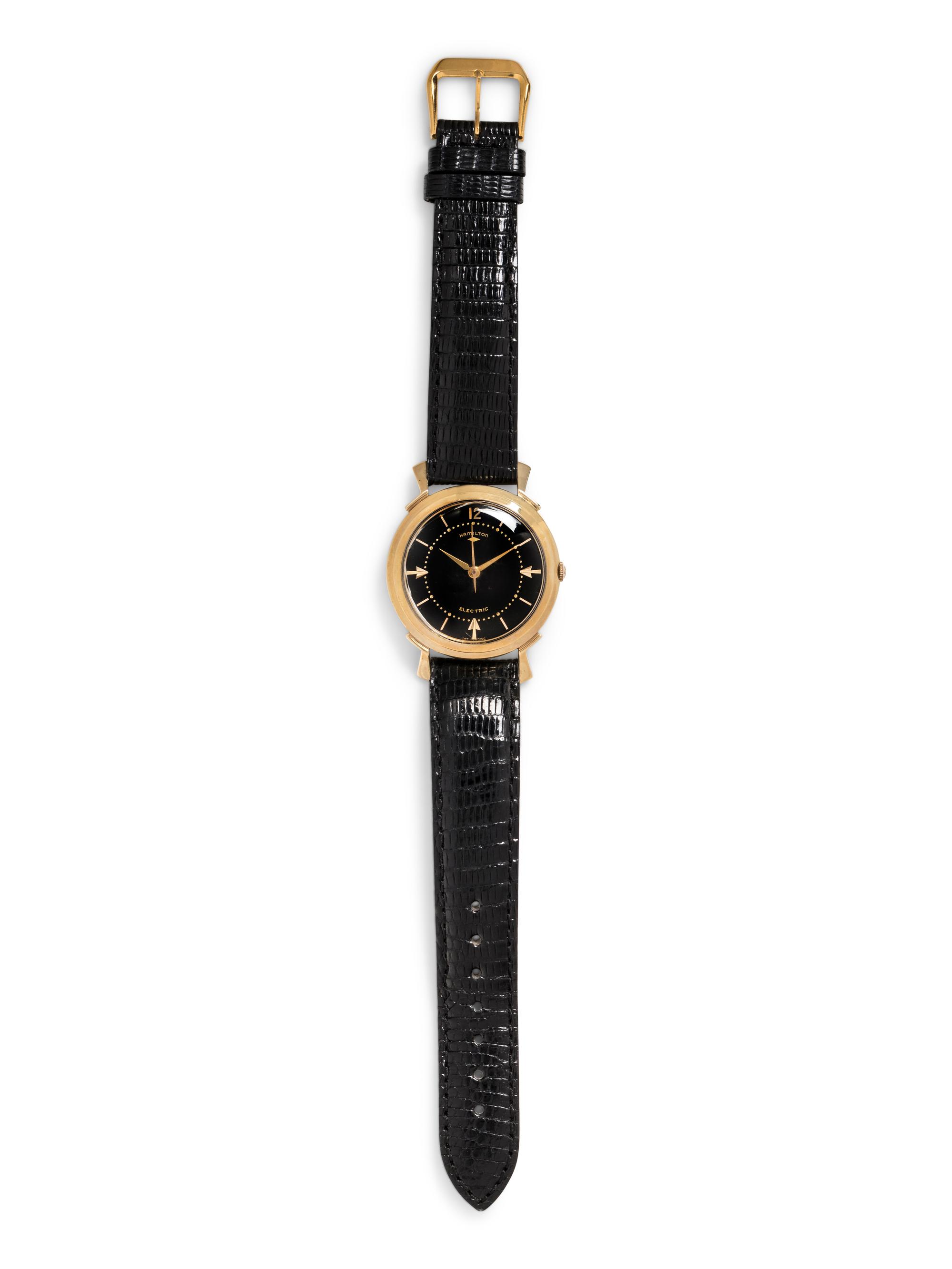 HAMILTON, VINTAGE, 14K YELLOW GOLD 'ELECTRIC' WRISTWATCH