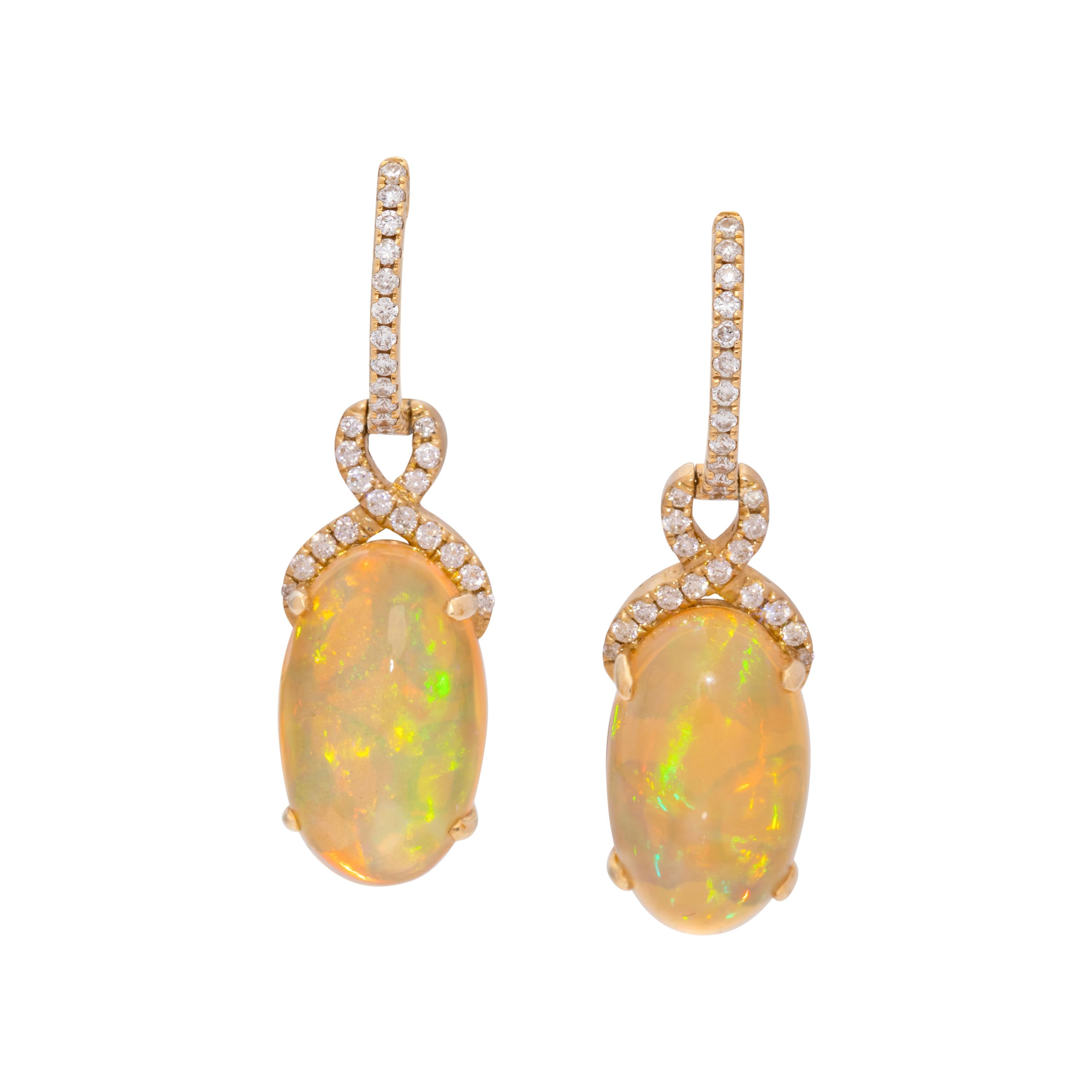 OPAL AND DIAMOND EARRINGS