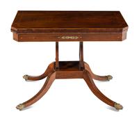 A Regency Satinwood Inlaid Rosewood Flip-Top Table