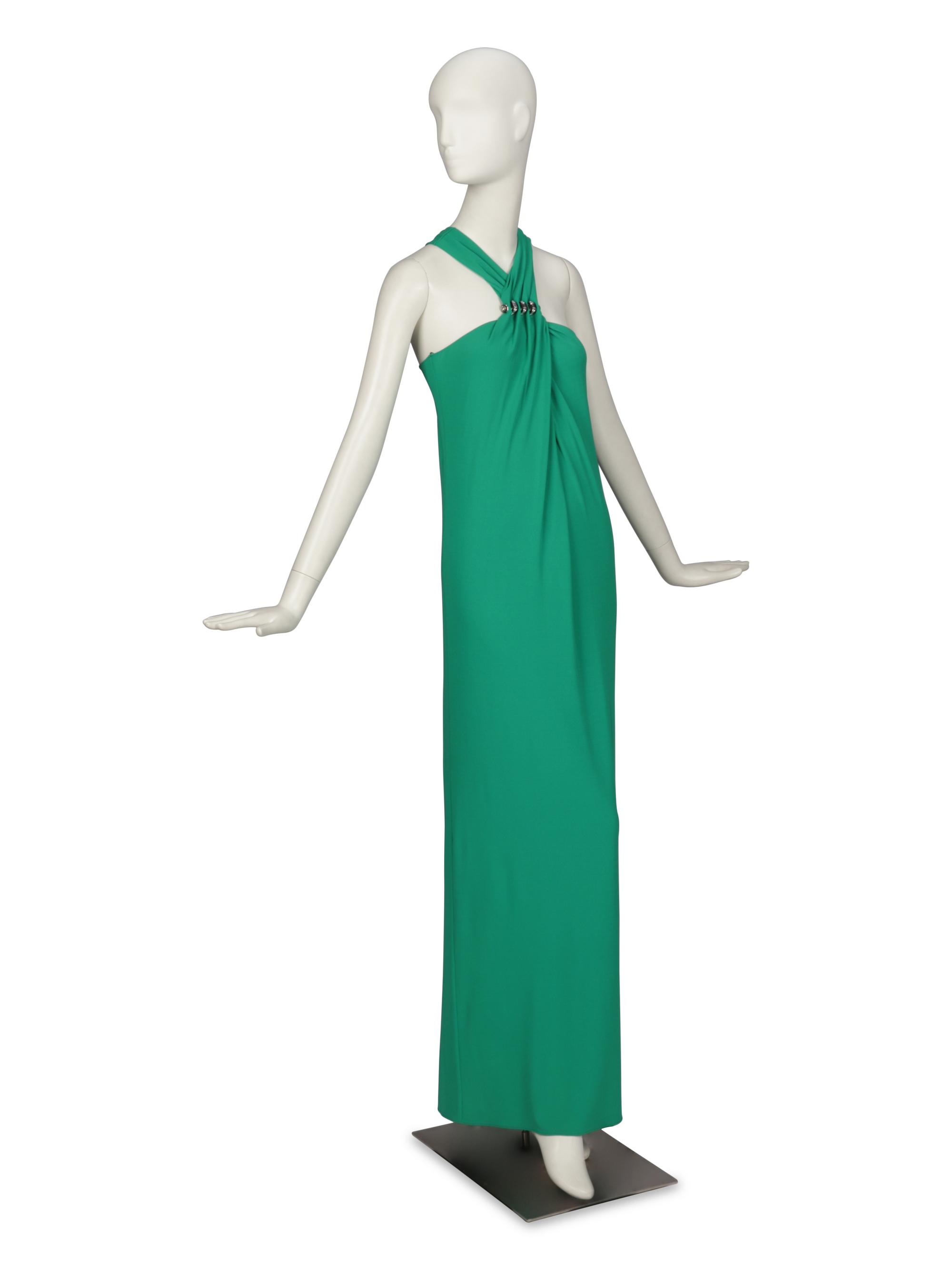 LANVIN, GREEN HALTER GOWN