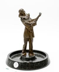 A Continental Gilt Bronze and Marble Vide Poche Height 10 inches.