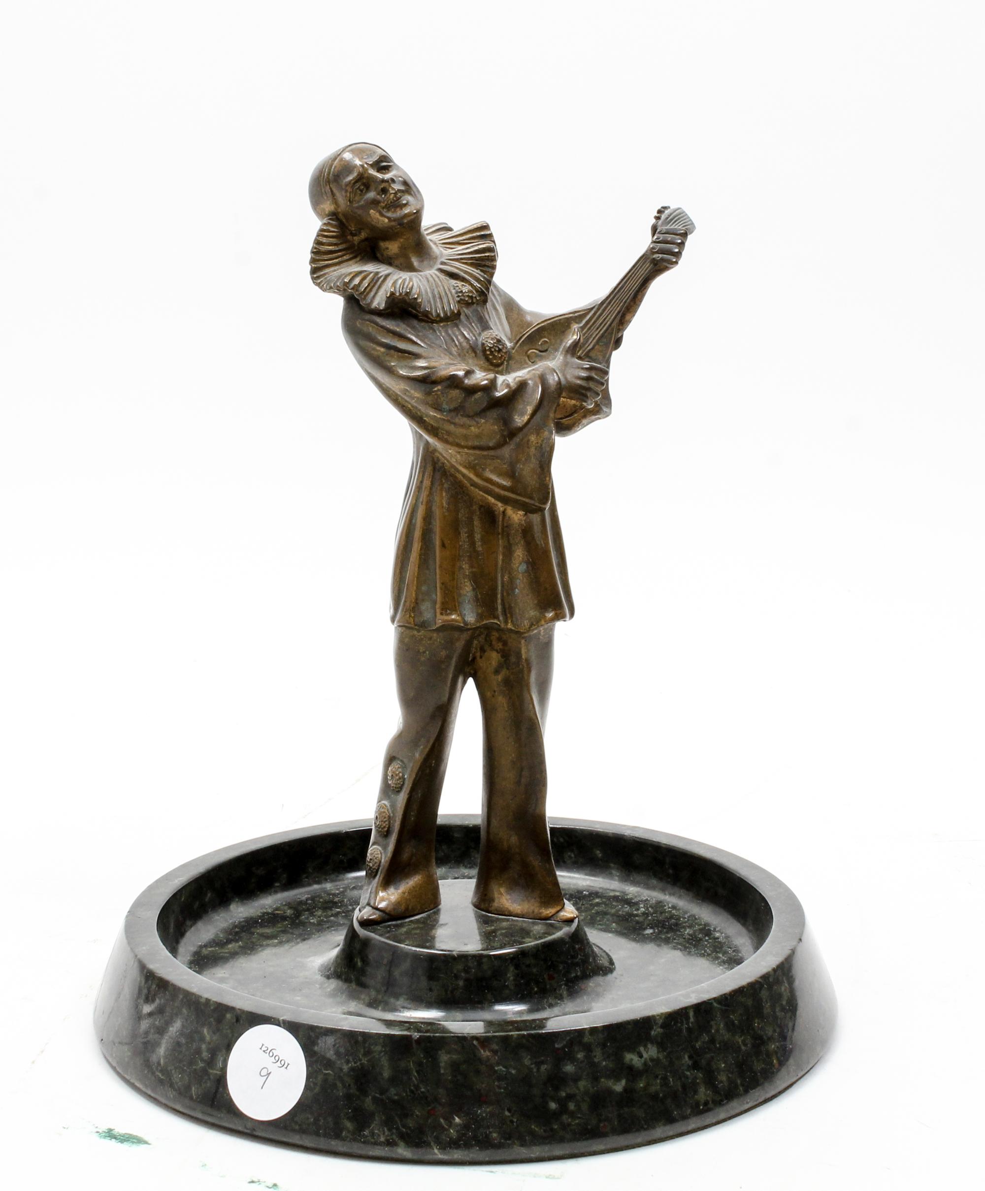 A Continental Gilt Bronze and Marble Vide Poche Height 10 inches.
