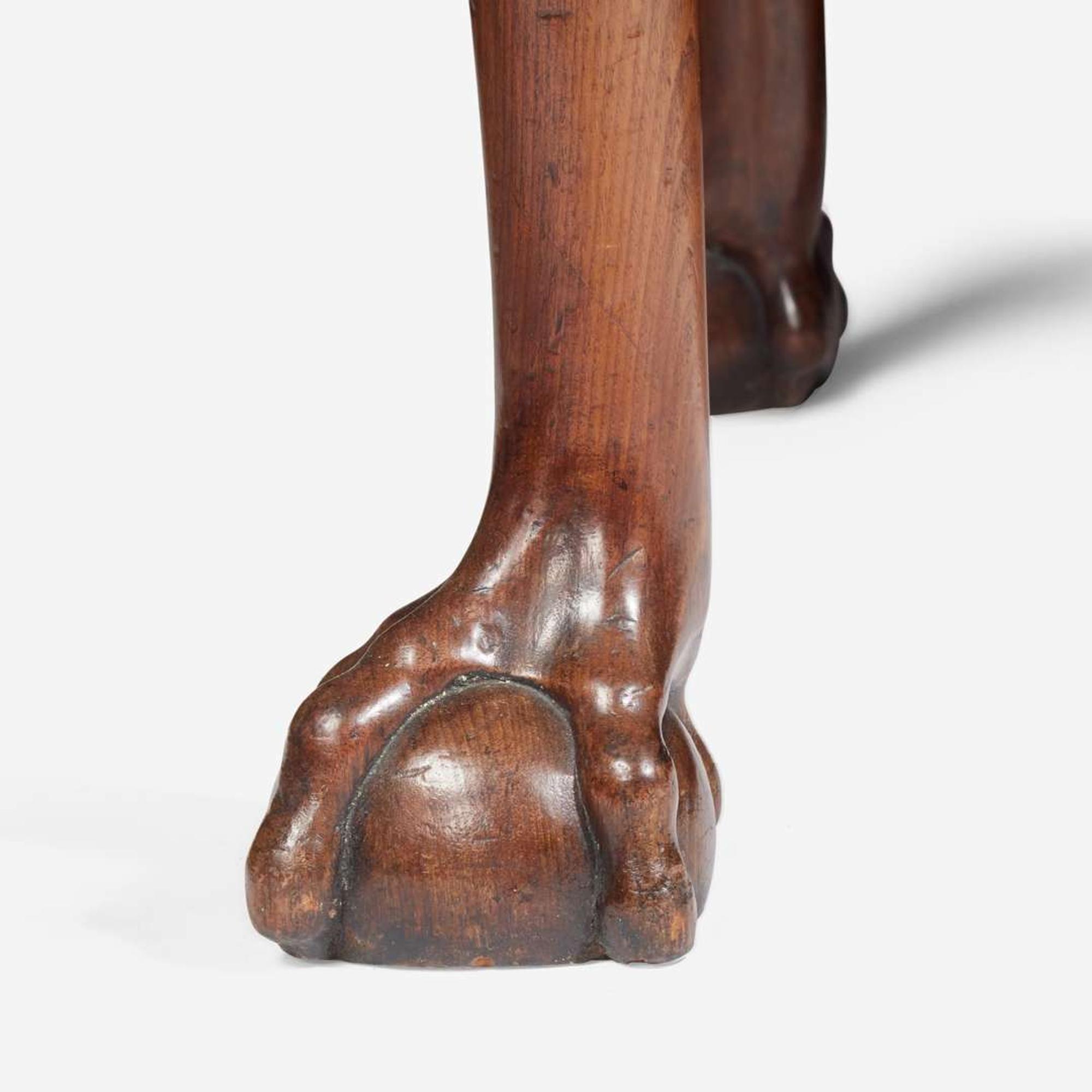 A George II rectangular carved mahogany side table with Derbyshire "fossil" marble top circa 1740-1750