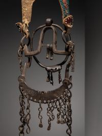 Sioux Beaded Buffalo Hide Headstall, with Ring Bit
