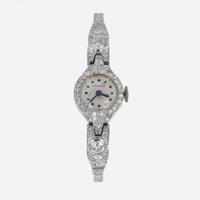 A Longines Ladies Platinum Diamond Watch