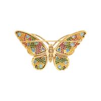 FREI, YELLOW GOLD AND MULTIGEM BUTTERFLY BROOCH