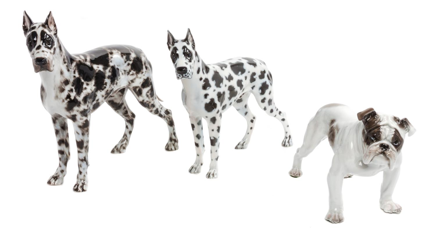 Three Rosenthal Porcelain Figures Width of widest 12 inches. — 20TH CENTURY