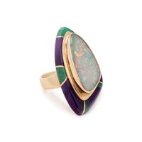 RAOUL SOSA, OPAL, SUGILITE, AND CHRYSOPRASE RING