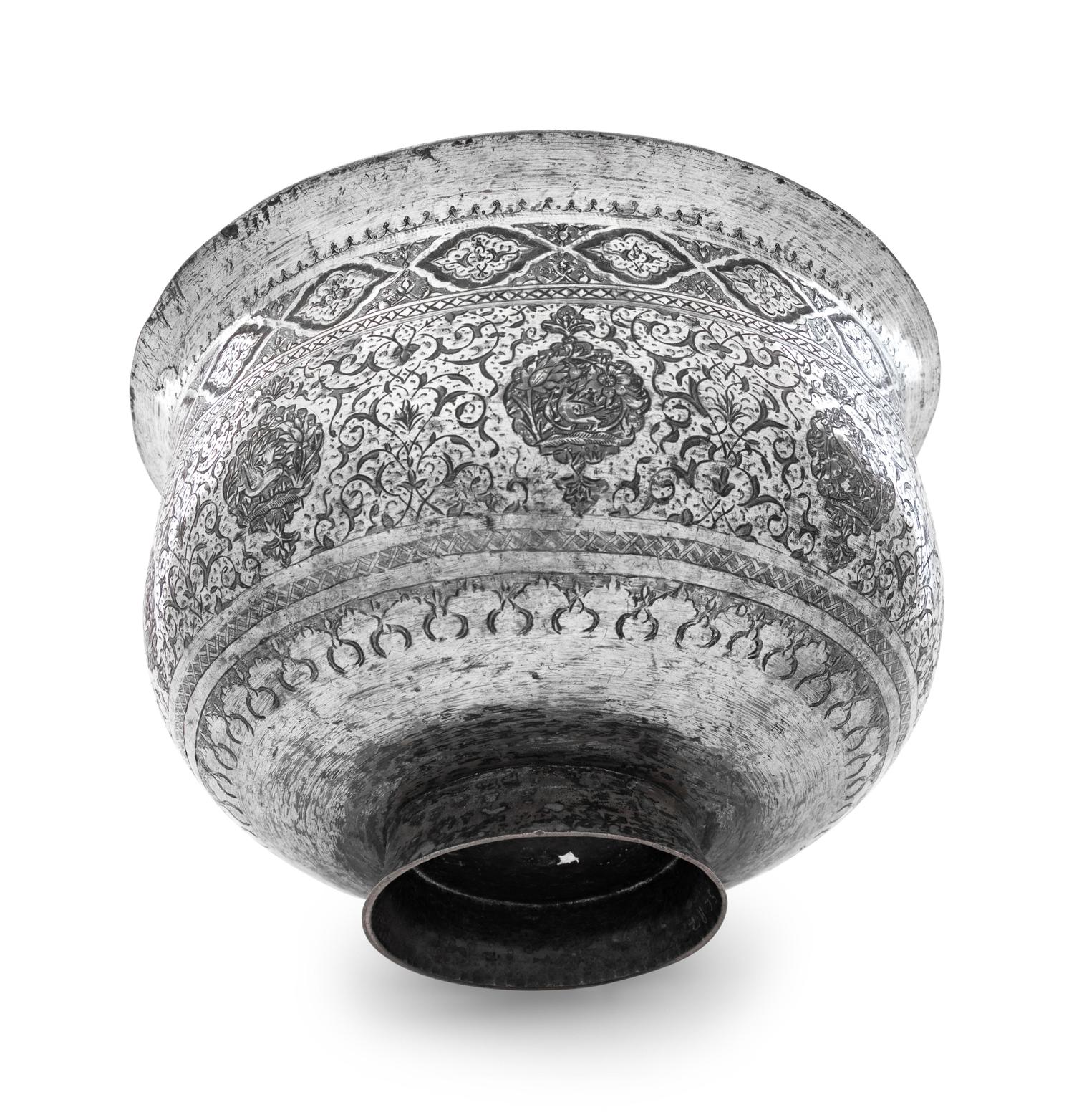 An Islamic Silvered Copper Bowl