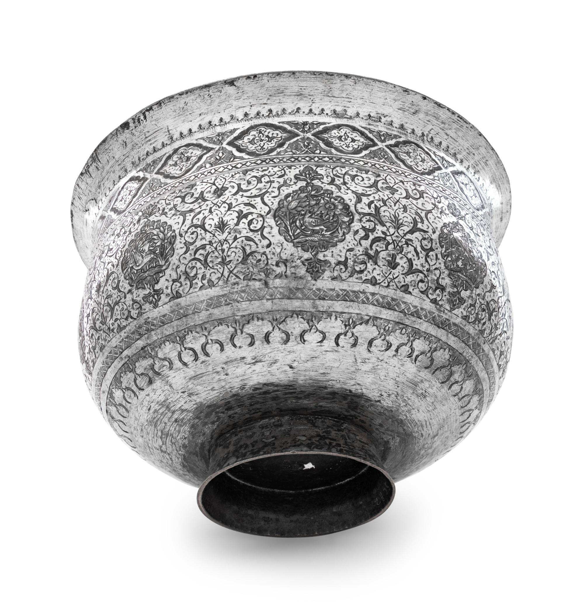 An Islamic Silvered Copper Bowl