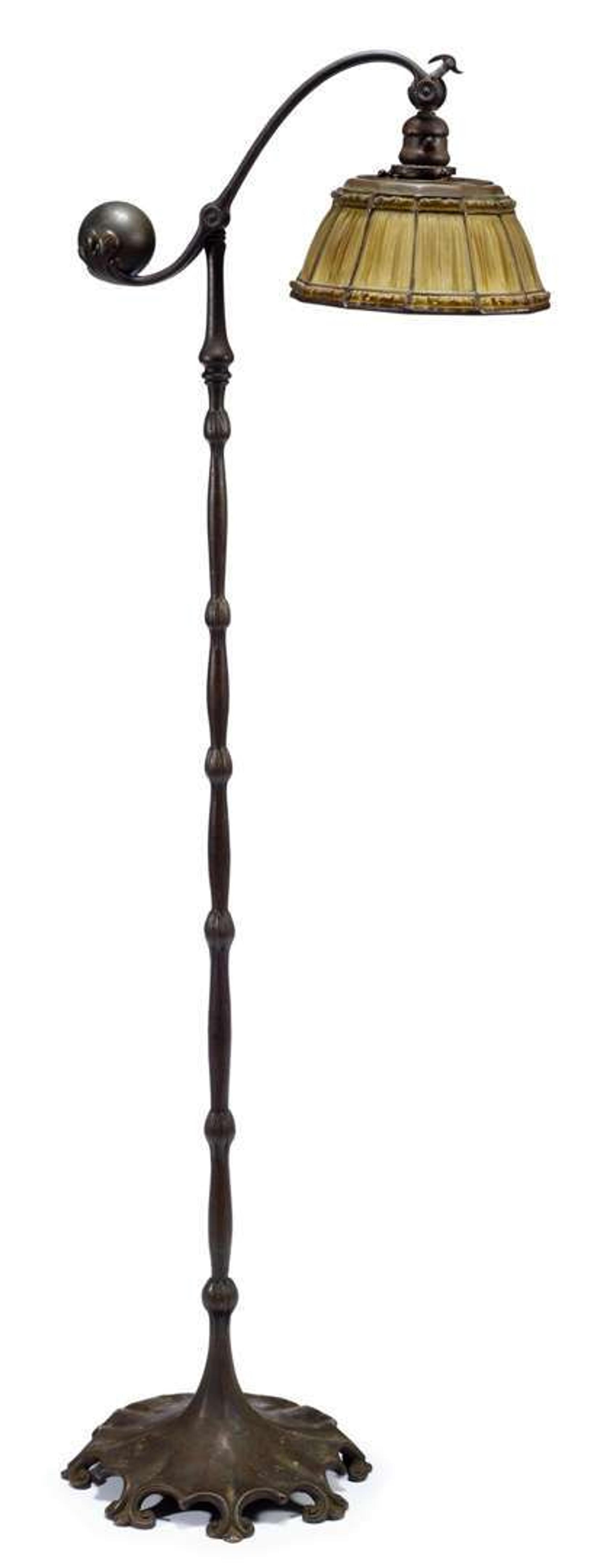 Leaded and stained glass floor lamp tiffany studios, new york, ny, early 20th century
